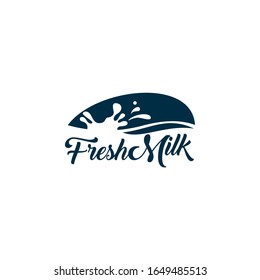 Simple fresh milk logo  template vector