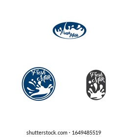 Plantilla de logotipo de leche fresca simple vectorial