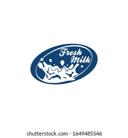 Plantilla de logotipo de leche fresca simple vectorial