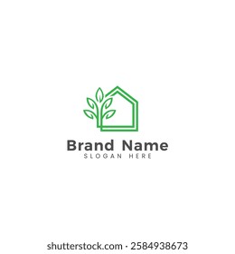Simple fresh and minimalis green home logo