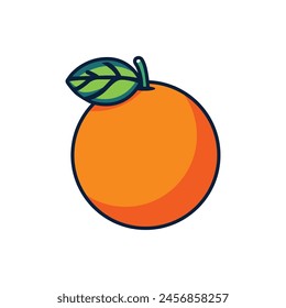 simple fresh orange fruit healthy food snack delicious cartoon vector illustration template design