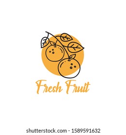 simple fresh oranges logo vector illustration