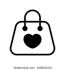 Simple and Fresh Shopping Bag Vector Icon Design Template