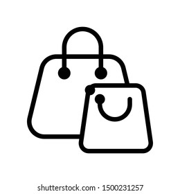 Simple and Fresh Shopping Bag Vector Icon Design Template