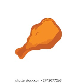 Simple fried chicken leg icon, hot chicken leg.vector on background.