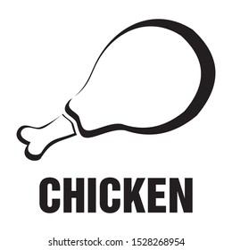 a simple fried chicken logo, line art