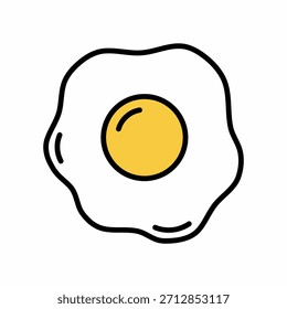 Simple fried egg icon illustration