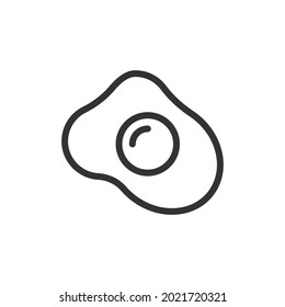 Simple fried egg line icon. Premium symbol in stroke style. Design of fried egg icon. Vector illustration.