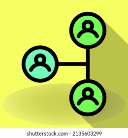 Simple Friend or relations icon design, vector illustration with Colored background style, best used for banner or web application
