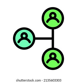Simple Friend or relations icon design, vector illustration with Colored Outline, best used for banner or web application