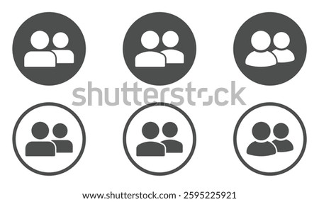 Simple friends flat vector icons