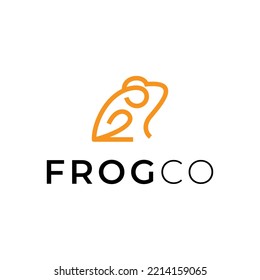 simple frog icon logo design