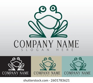 A simple frog line logo illustration.