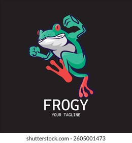 A simple frog logo design also for gamers 
