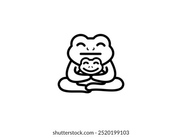 Simple Frog Logo Design Vector Template