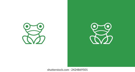 Simple frog logo icon design with unique concept| premium vector
