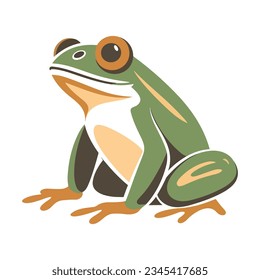 Simple Frog logo illustration vector symbol, template