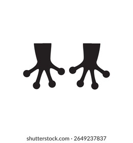 Simple frog paws silhouette vector isolated on white background