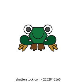 simple frog vector for education logo icon. simple elegant flat illustration style. good for frog, simple, animal, symbol, education, nature, etc.