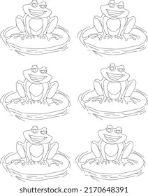 Simple Frogs Line Art Design