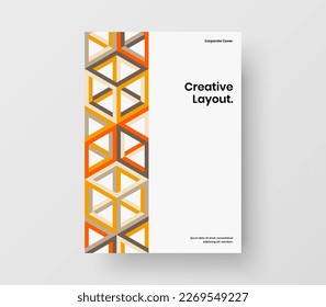 Simple front page A4 design vector concept. Trendy mosaic shapes flyer illustration.