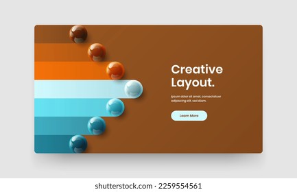 Simple front page design vector template. Fresh realistic balls pamphlet layout.