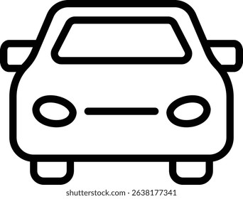 Simple Front View Car Illustration Design