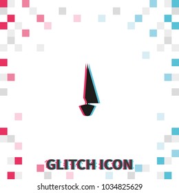 Simple  front view sailboat glitch effect vector icon.