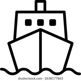 Simple Front View Ship Illustration Design