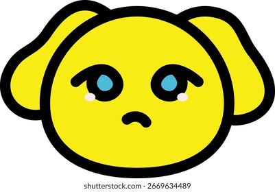 a simple frowning yellow character