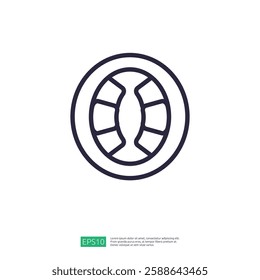 Simple Fruit Icon With Circular Outline In Black Color Vector Graphic Design Style Illustration Of Healthy Food Icon For Nature Logo Concept Creative Art Design Style Simple