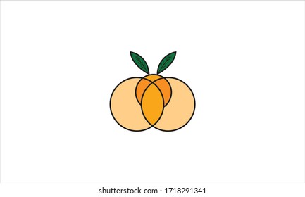 simple fruit logo template vector icon, for food industry, cafe, healthy program, drinks and others