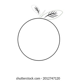 simple fruit orange line art, for children to learn to color
