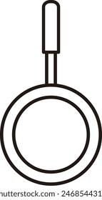 Sencillo icono de sartén. Ilustración de utensilios de cocina.