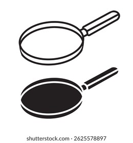 ícone de frigideira simples. formato vetorial minimalista. logotipos, adesivos, mercadorias e elementos de interface do usuário