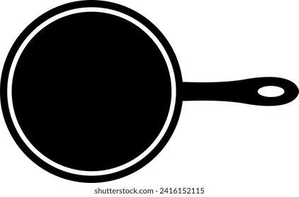 Simple Frying Pan Symbol Icon. Vector Image.