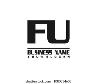 Simple FU initial Logo design template vector illustration