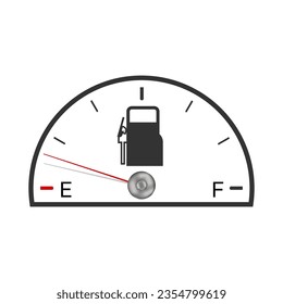 Simple fuel information indicator status. Car fuel indicator with arrow pointer