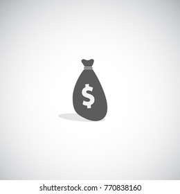 Simple full of coins money bag. Moneybag icon