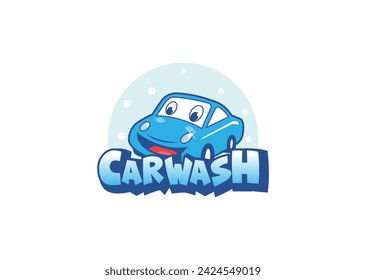 Simple fun car wash logo vector.