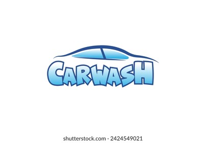 Simple fun car wash logo vector.