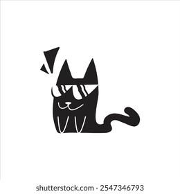 Einfache Spaß Cartoon Cat Doodle