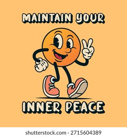 Simple and Fun Cartoon Mascot Character With Beautiful Phrase. Editable, EPS 10, Vector Illustration.

