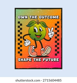 Simple and Fun Cartoon Mascot Character With Beautiful Phrase. Editable, EPS 10, Vector Illustration.
