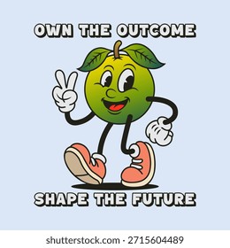 Simple and Fun Cartoon Mascot Character With Beautiful Phrase. Editable, EPS 10, Vector Illustration.
