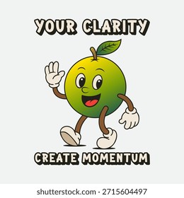 Simple and Fun Cartoon Mascot Character With Beautiful Phrase. Editable, EPS 10, Vector Illustration.

