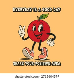 Simple and Fun Cartoon Mascot Character With Beautiful Phrase. Editable, EPS 10, Vector Illustration.
