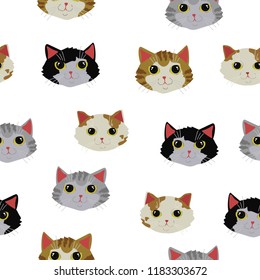 simple fun cat seamless pattern design