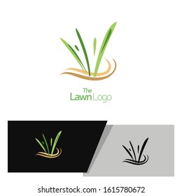 simple and fun lawn logo or icon