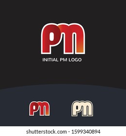 simple and fun letter pm logo